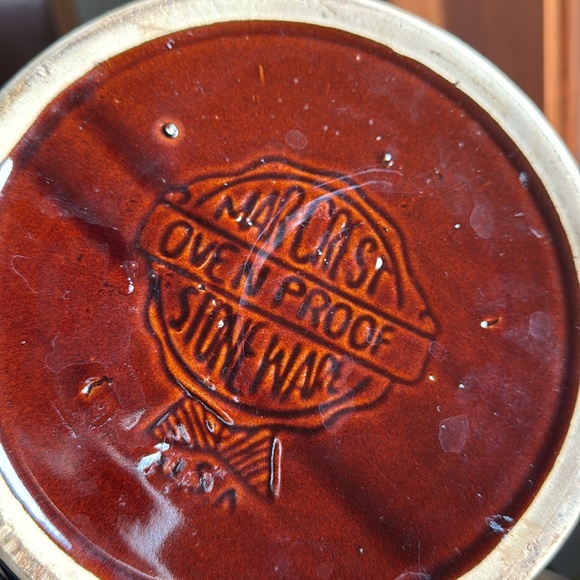Collectible pottery 7 " brown mixing bowl primitive - Picture 4 of 4